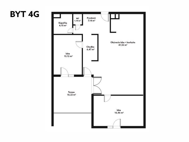 Podorys byt 4G - na predaj 3 izbový byt Poprad Centrum Novostavba