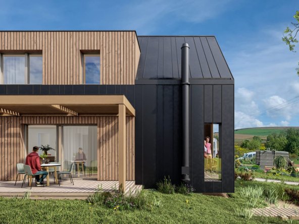 Projekt domu so stavebným povolením a pozemkom so základovou doskou - Ľubica