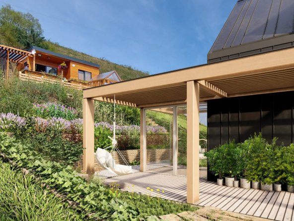 Projekt domu so stavebným povolením a pozemkom so základovou doskou - Ľubica