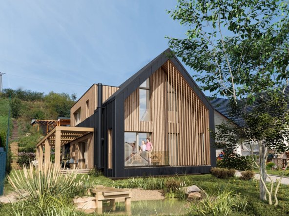 Projekt domu so stavebným povolením a pozemkom so základovou doskou - Ľubica