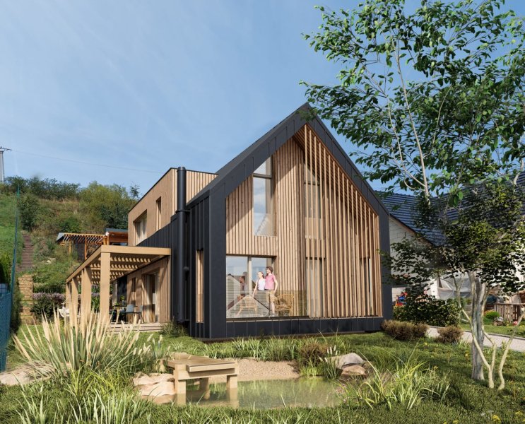 Projekt domu so stavebným povolením a pozemkom so základovou doskou - Ľubica