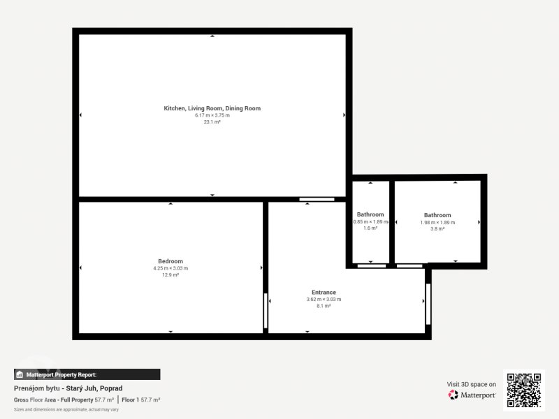 Na prenájom 2 izbový byt, čiastočne zariadený, Poprad / Starý Juh
