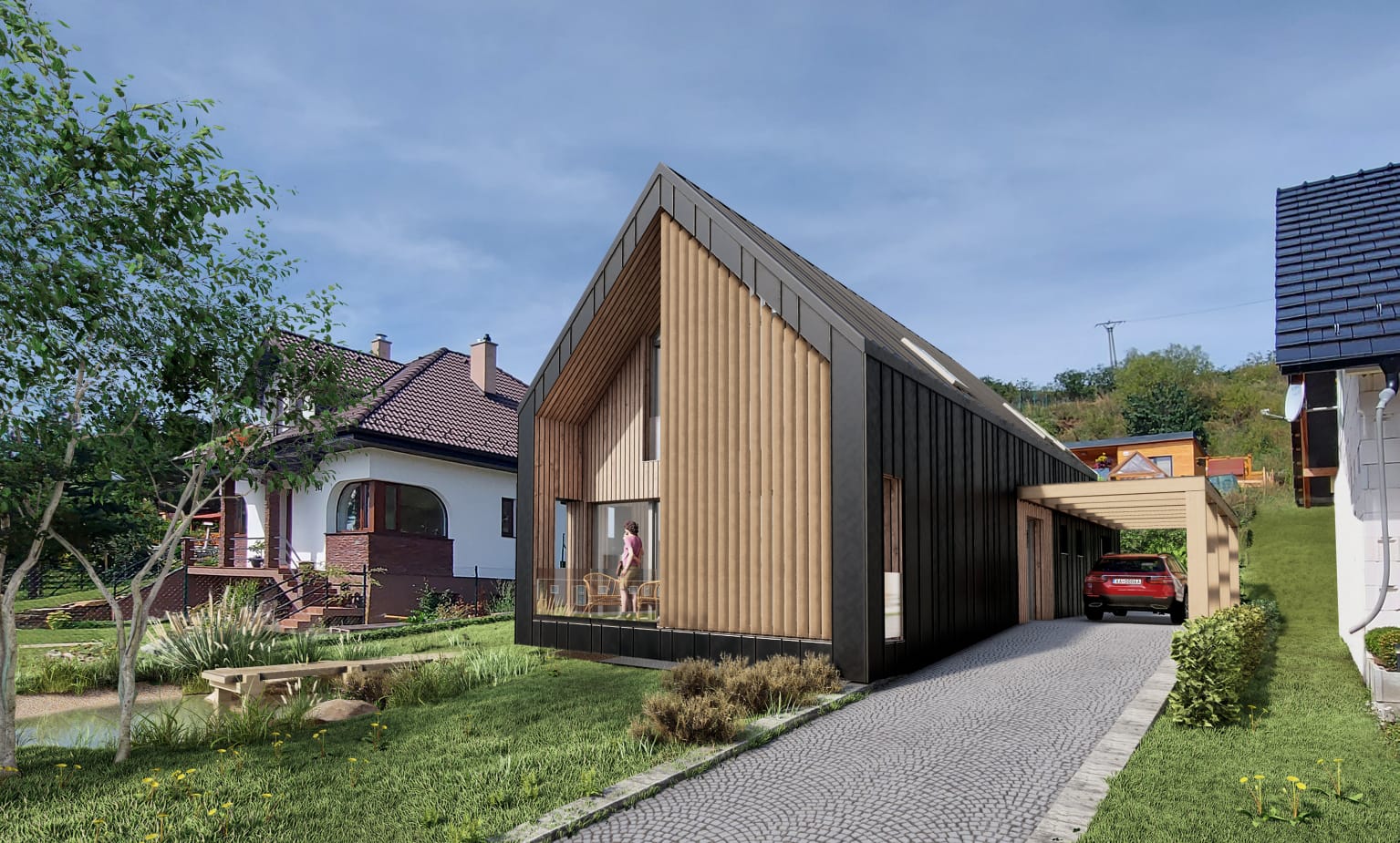 Projekt domu so stavebným povolením a pozemkom so základovou doskou - Ľubica